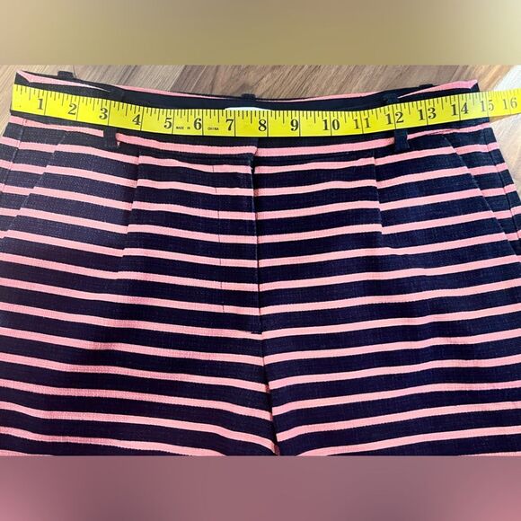 J. Crew Dolphin Hem Striped Shorts Womens Navy Peachy Pink Size 4 - Picture 3 of 7